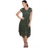 Cap Sleeve Split Overlay Crinkle Dress - DR521
